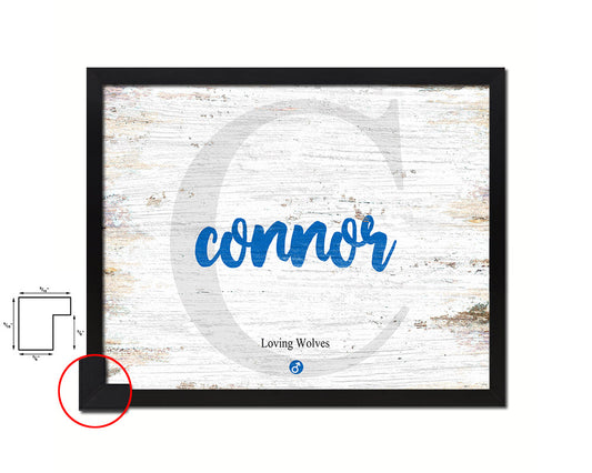 Connor Personalized Bible Name Plate Framed Print Art Kids Baby Room Wall Decor Gifts