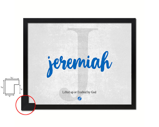 Jeremiah Personalized Bible Name Plate Framed Print Art Kids Baby Room Wall Decor Gifts