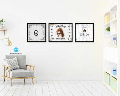 Letters E Custom Monogram Name Sign Framed Prints Wall Art Décor, White Wash
