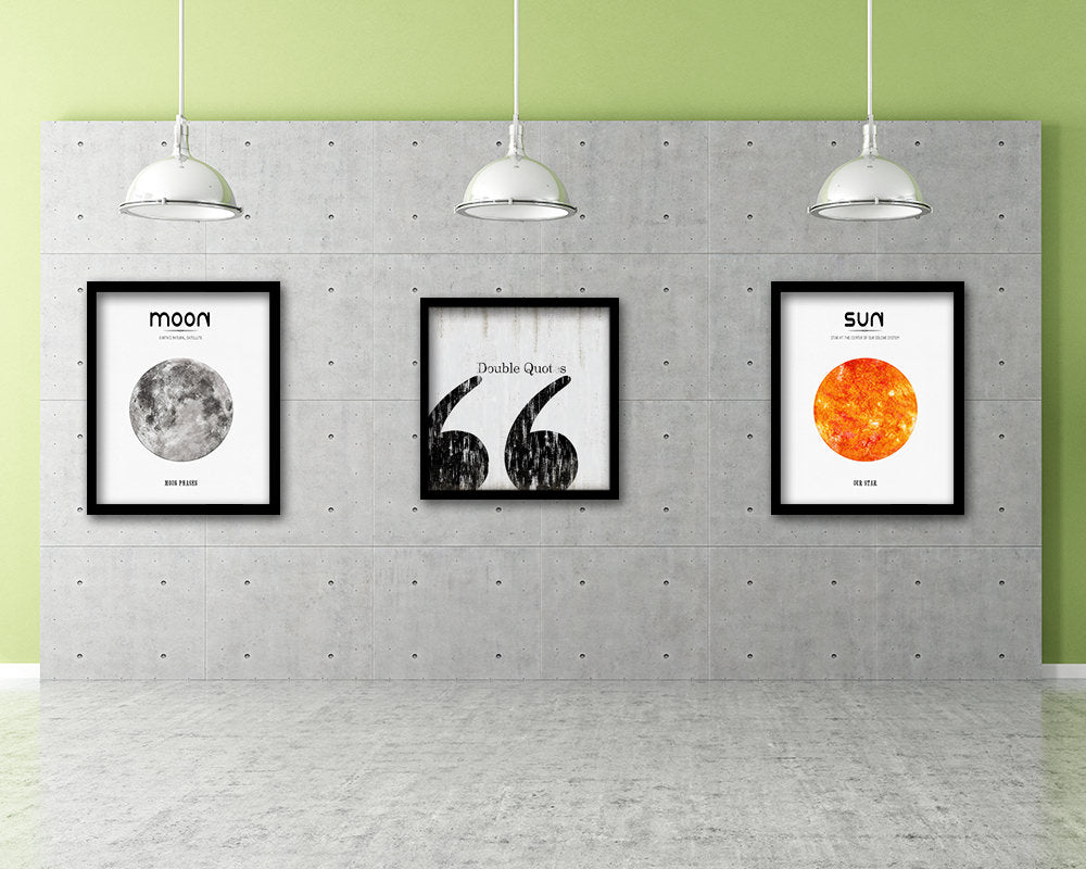 Double Quotes Punctuation Symbol Framed Print Home Decor Wall Art Teacher Gifts