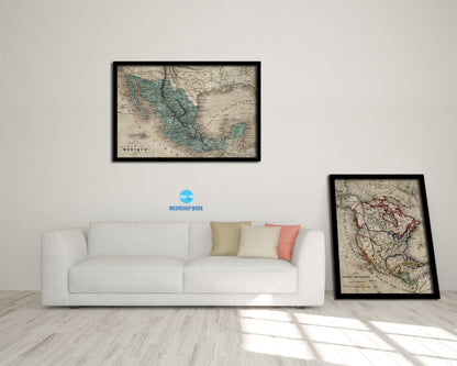 Mexico Historical Map Framed Print Art Wall Decor Gifts