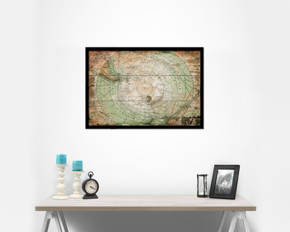 Antarctica South Pole 1872 Antique Map Framed Print Art Wall Decor Gifts
