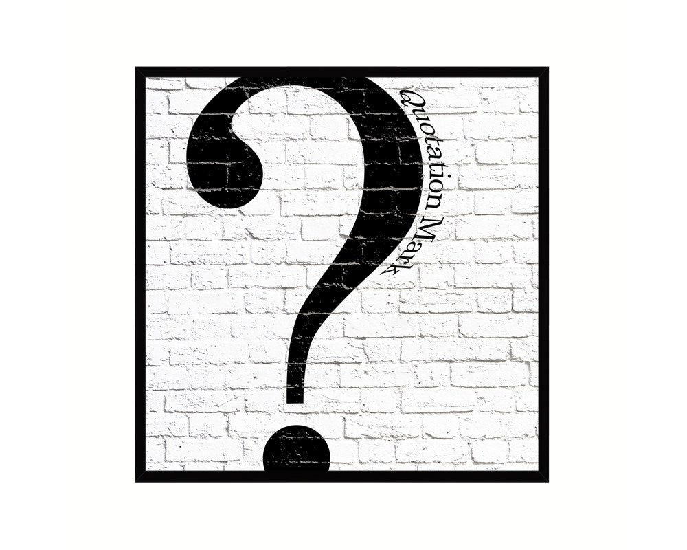 Quotation Mark Punctuation Symbol Framed Print Home Decor Wall Art Teacher Gifts