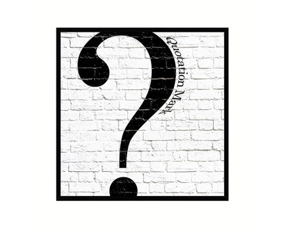 Quotation Mark Punctuation Symbol Framed Print Home Decor Wall Art Teacher Gifts