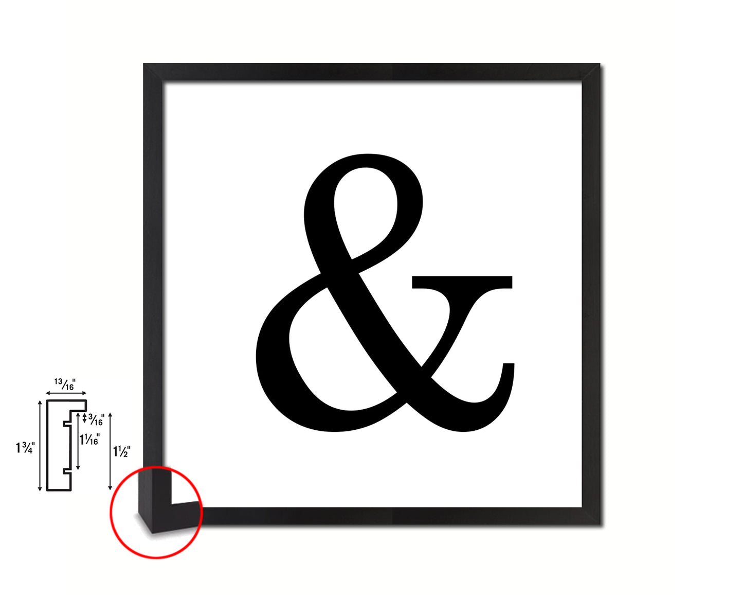 Ampersand Punctuation Symbol Framed Print Home Decor Wall Art Teacher Gifts