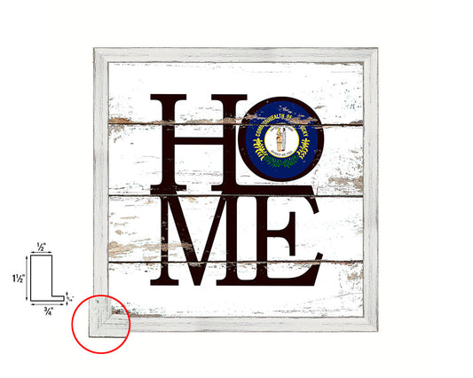 Kentucky State Flag Home Sign Framed Print Decor Wall Art Gifts