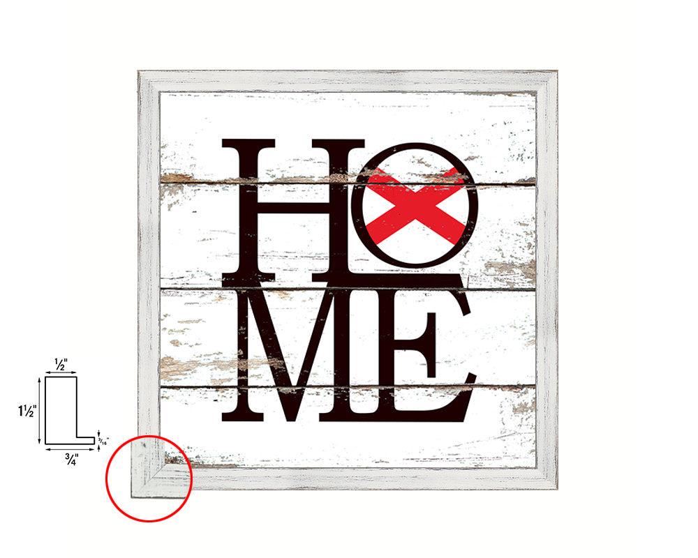 Alabama State Flag Home Sign Framed Print Decor Wall Art Gifts