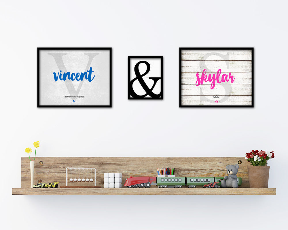Vincent Personalized Bible Name Plate Framed Print Art Kids Baby Room Wall Decor Gifts