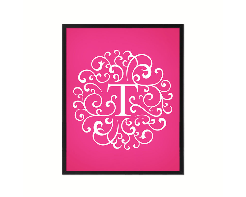 Letter T Personalized Mandela Monogram Framed Prints Wall Art
