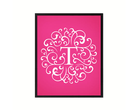 Letter T Personalized Mandela Monogram Framed Prints Wall Art