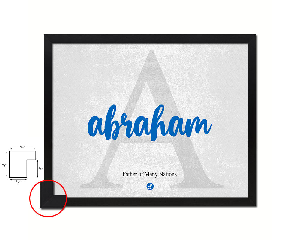Abraham Personalized Bible Name Plate Framed Print Art Kids Baby Room Wall Decor Gifts