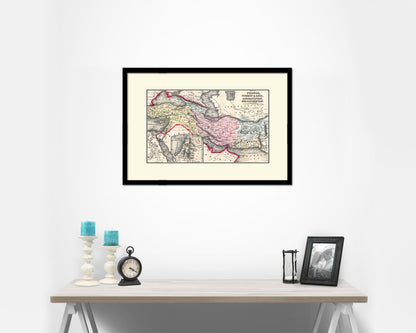 Persia Iraq Iran Afghanistan Old Map Framed Print Art Wall Decor Gifts