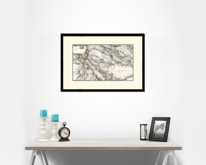 Saudi Arabia Iraq Middle East 1875 Old Map Framed Print Art Wall Decor Gifts