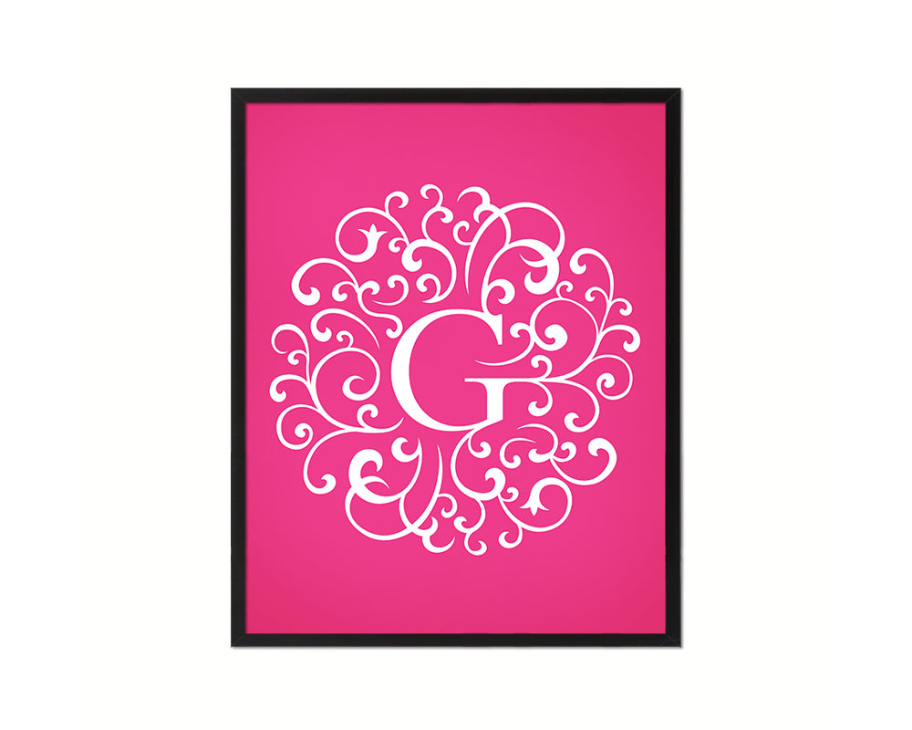 Letter G Personalized Mandela Monogram Framed Prints Wall Art