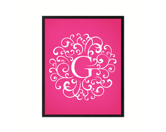 Letter G Personalized Mandela Monogram Framed Prints Wall Art
