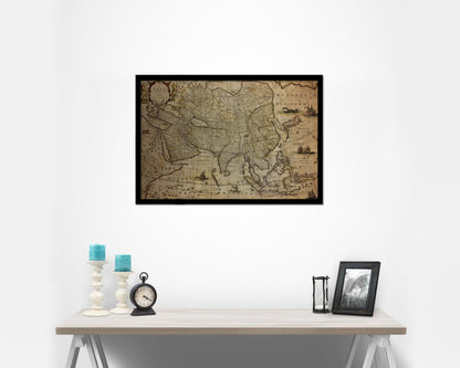 Asia Willem Blaeu Amsterdam 1640 Vintage Map Framed Print Art Wall Decor Gifts