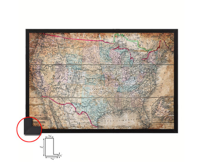 United States Mitchell 1870 Antique Map Framed Print Art Wall Decor Gifts