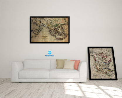 Europe Vintage Map Framed Print Art Wall Decor Gifts