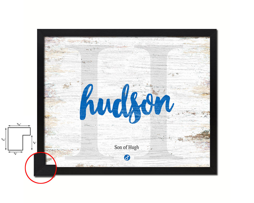 Hudson Personalized Bible Name Plate Framed Print Art Kids Baby Room Wall Decor Gifts