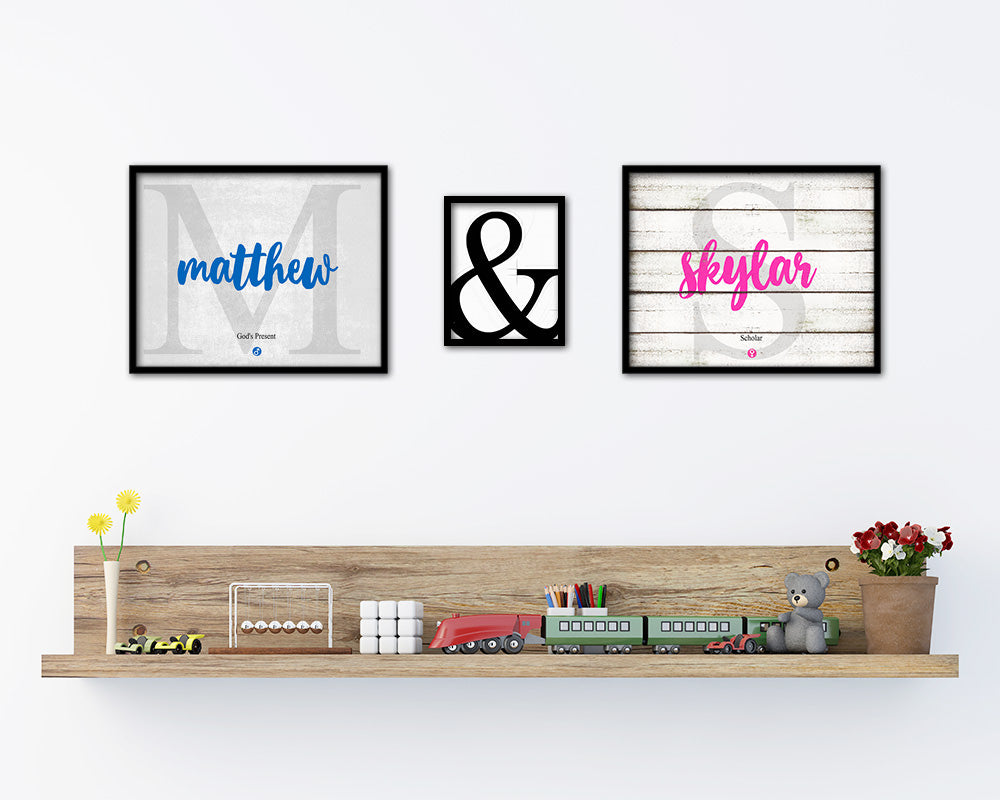 Matthew Personalized Bible Name Plate Framed Print Art Kids Baby Room Wall Decor Gifts
