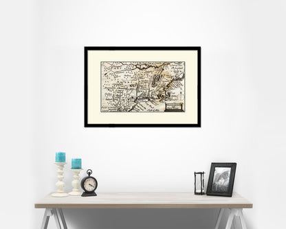 New England United States John Speed 1675 Old Map Framed Print Art Wall Decor Gifts