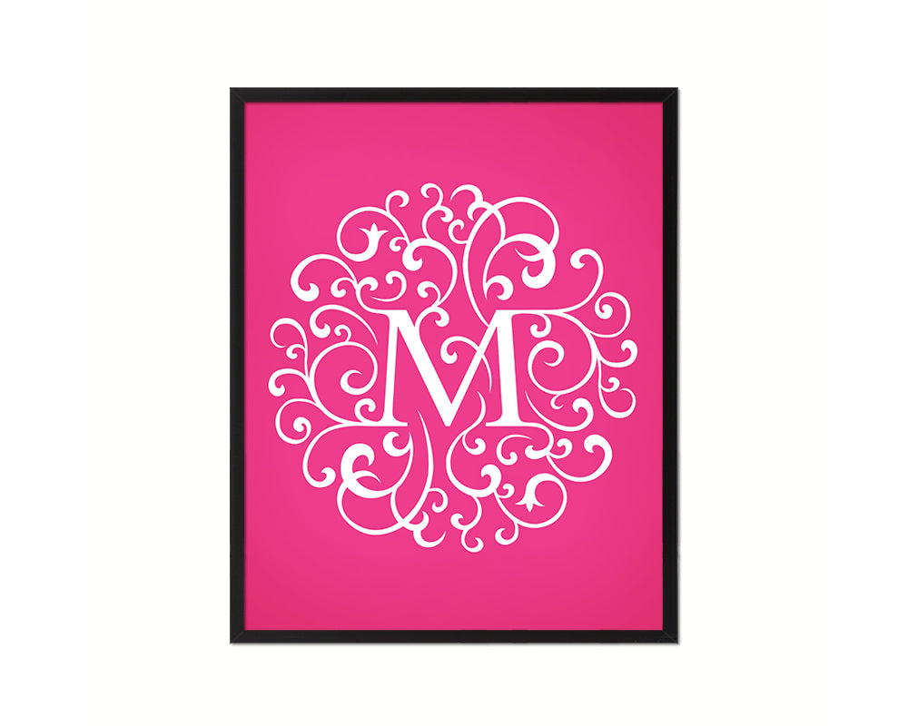 Letter M Personalized Mandela Monogram Framed Prints Wall Art
