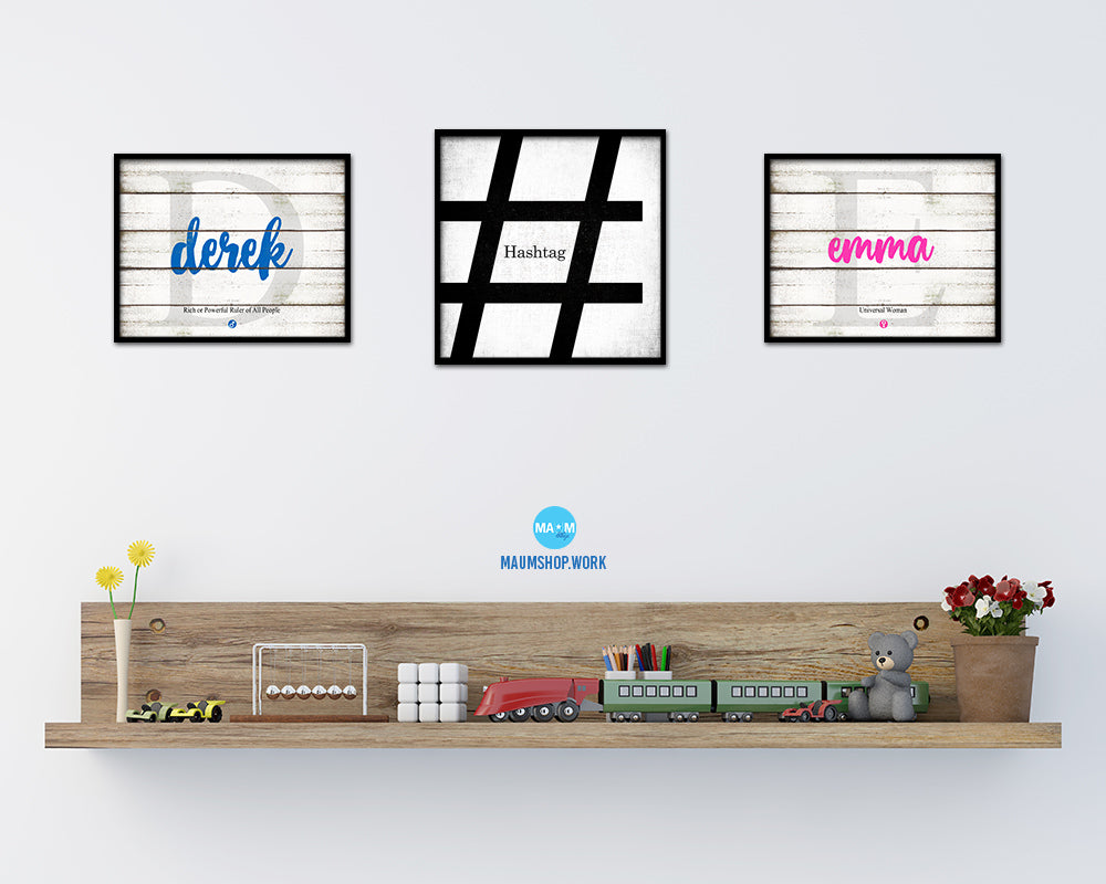 Hashtag Punctuation Symbol Framed Print Home Decor Wall Art Teacher Gifts