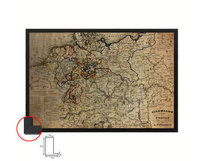 Germany Vintage Map Framed Print Art Wall Decor Gifts