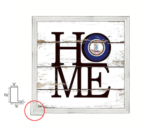 Virginia State Flag Home Sign Framed Print Decor Wall Art Gifts