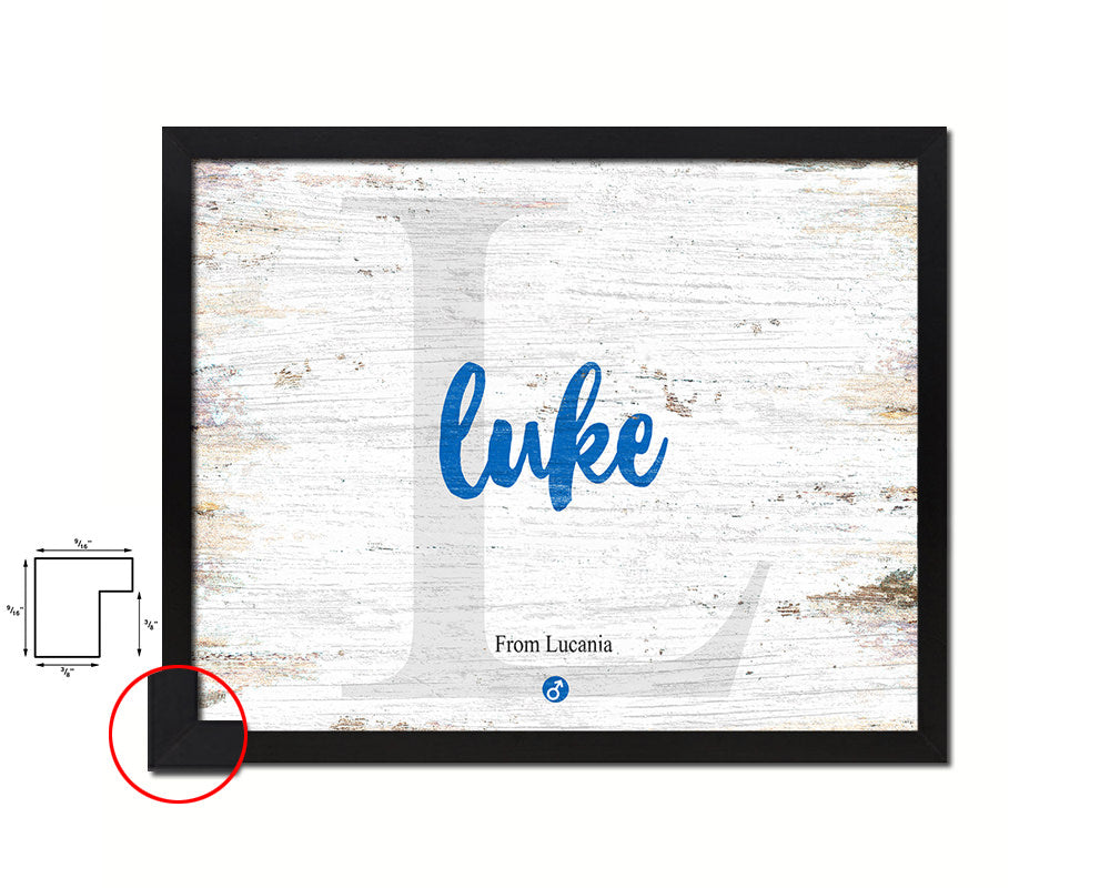 Luke Personalized Bible Name Plate Framed Print Art Kids Baby Room Wall Decor Gifts
