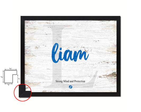 Liam Personalized Bible Name Plate Framed Print Art Kids Baby Room Wall Decor Gifts