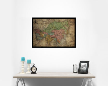 Asia 1875 Vintage Map Framed Print Art Wall Decor Gifts