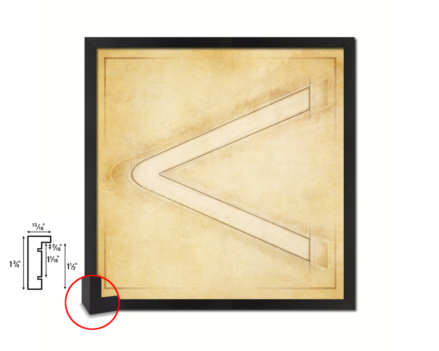 Angle Brackets Open Punctuation Symbol Framed Print Home Decor Wall Art Teacher Gifts