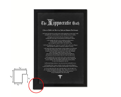 Hippocratic Oath Declarations Gifts for Medical Students Doctor Office Decor Wall Art, Black