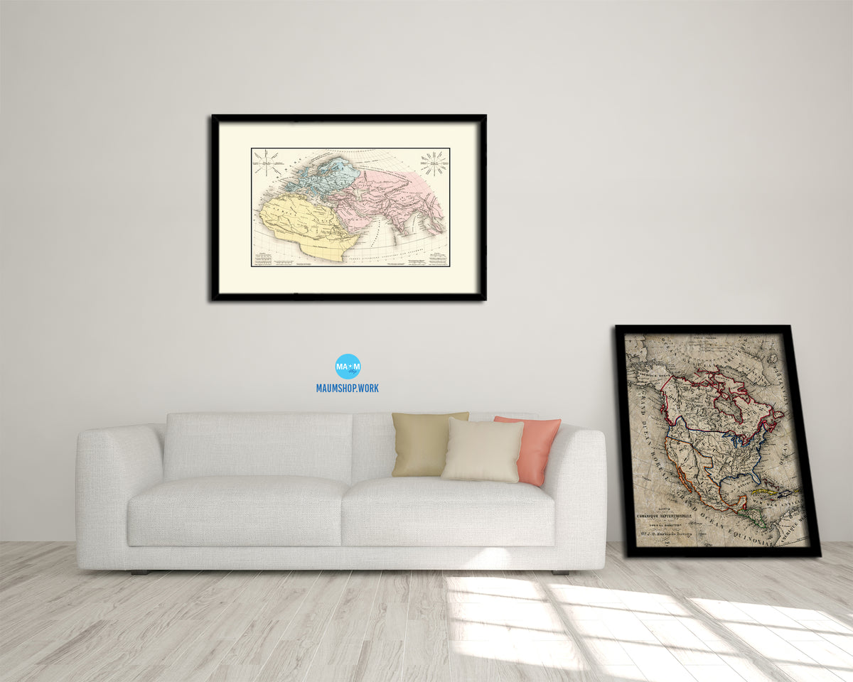 World in the time of Ptolemy Old Map Framed Print Art Wall Decor Gifts