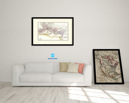 Constantine the Great Empire Europe Old Map Framed Print Art Wall Decor Gifts