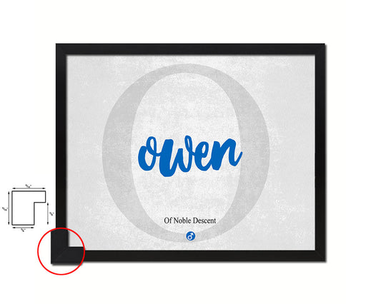 Owen Personalized Bible Name Plate Framed Print Art Kids Baby Room Wall Decor Gifts
