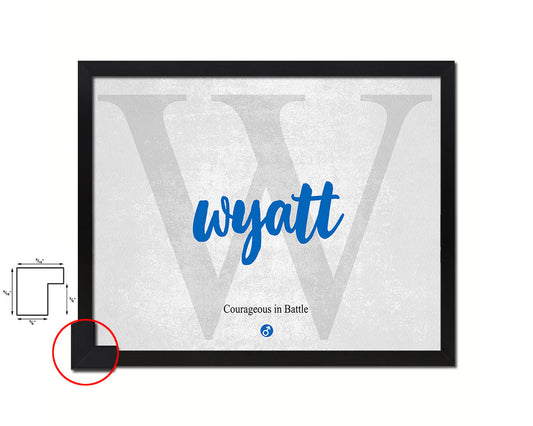 Wyatt Personalized Bible Name Plate Framed Print Art Kids Baby Room Wall Decor Gifts