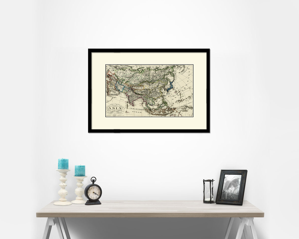 Asia 1872 Old Map Framed Print Art Wall Decor Gifts