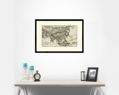 Asia 1872 Old Map Framed Print Art Wall Decor Gifts