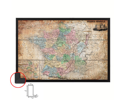 Medieval France Crusades Antique Map Framed Print Art Wall Decor Gifts