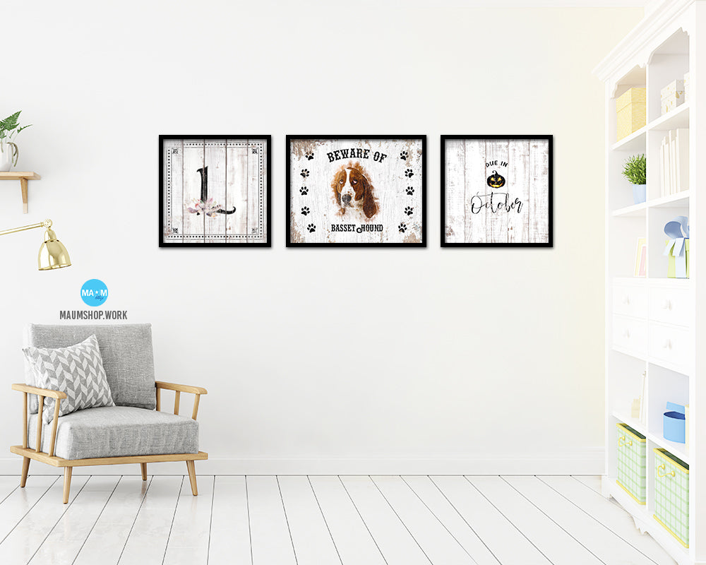 Letters L Custom Monogram Name Sign Framed Prints Wall Art Décor, White Wash Wood