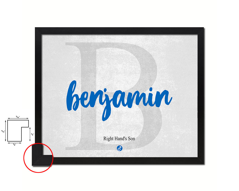 Benjamin Personalized Bible Name Plate Framed Print Art Kids Baby Room Wall Decor Gifts