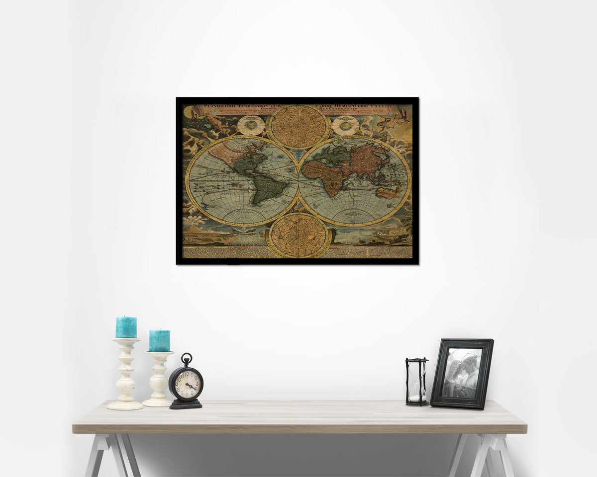 World Historical Map Framed Print Art Wall Decor Gifts