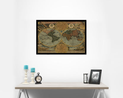 World Historical Map Framed Print Art Wall Decor Gifts