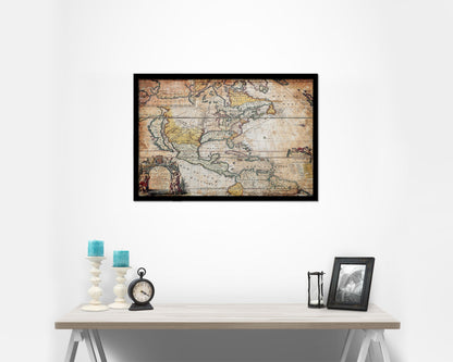 North America Louis Hennepin In Amsterdam 1698 Antique Map Framed Print Art Wall Decor Gifts