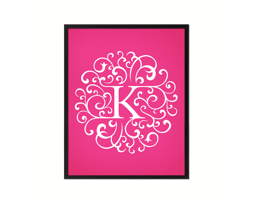 Letter K Personalized Mandela Monogram Framed Prints Wall Art