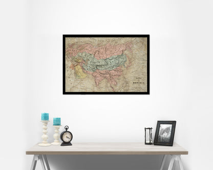 Mongolian Empire Asia Historical Map Framed Print Art Wall Decor Gifts