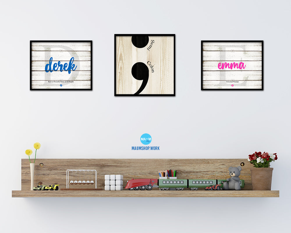 Semicolon Punctuation Symbol Framed Print Home Decor Wall Art Teacher Gifts