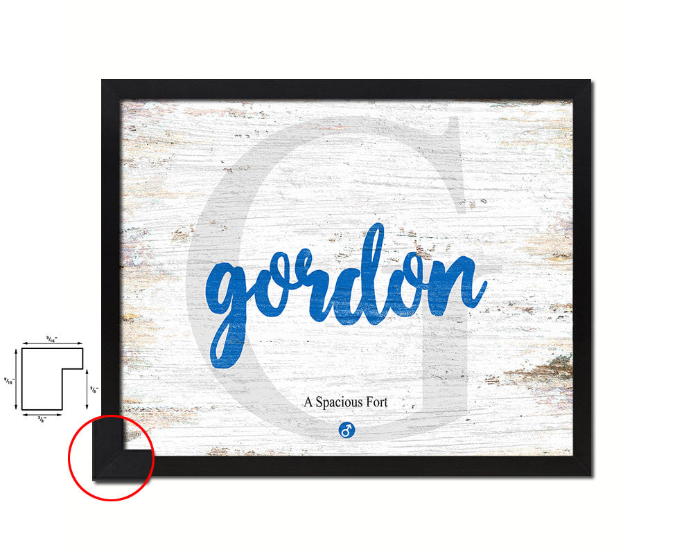 Gordon Personalized Bible Name Plate Framed Print Art Kids Baby Room Wall Decor Gifts